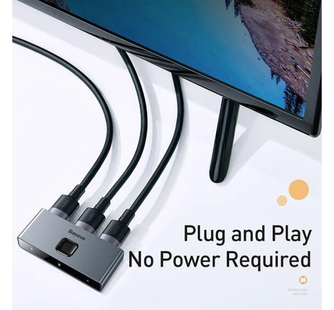 Matrix HDMI Switcher Baseus (CAHUB-BC0G) - перемикач HDMI свитч