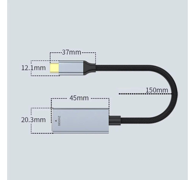 Адаптер перетворювач конвертер  Type-C - DisplayPort 8K 60Hz Elink-W