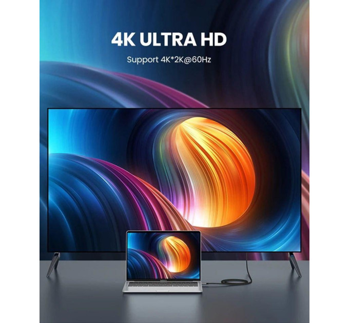 Адаптер перетворювач конвертер Type-C to HDMI SmartGo 4K 60Hz Pro V2.1 - 1,8м
