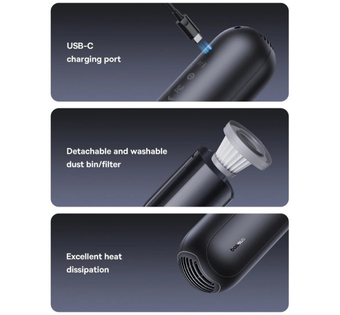 Автомобільний пилосос Baseus A0Pro Car Vacuum Cleaner портативний
