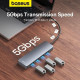 USB хаб Baseus BS-OH080 на 4 порти USB 3.0  Silver