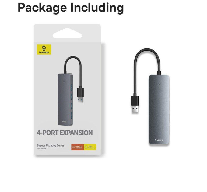 USB хаб Baseus BS-OH080 на 4 порти USB 3.0  Silver