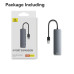 USB хаб Baseus BS-OH080 на 4 порта USB 3.0 Silver