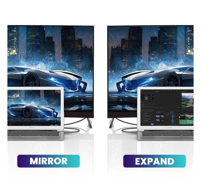 Кабель DisplayPort - HDMI 4K 2м в оплетці SmartGo