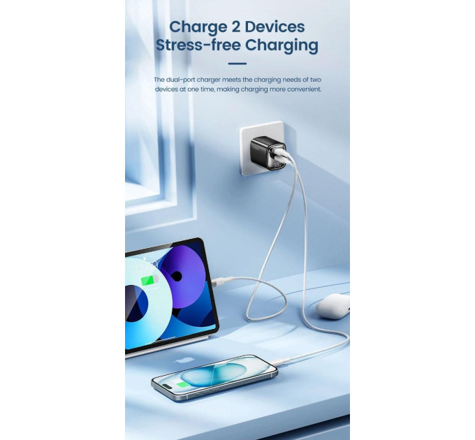 Мережевий зарядний пристрій Toocki 33W GAN Display Type-c USB