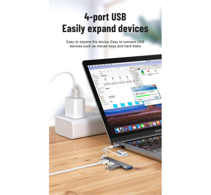 Type-c USB 3.0 хаб SmartGo 4 порти UniversalPort SmartGo