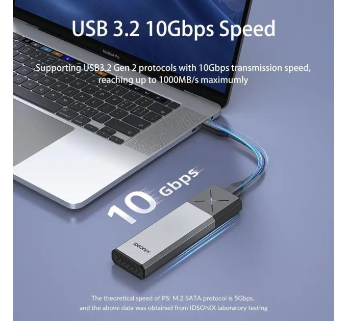 Зовнішня кишеня NVME NGFF m.2 SSD USB 3.0 + Type-C iDsonix