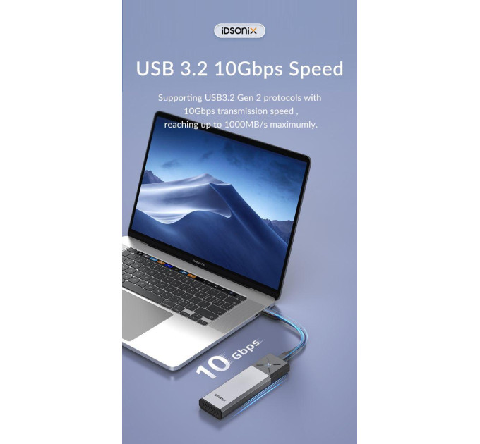 Зовнішня кишеня NVME NGFF m.2 SSD USB 3.0 + Type-C iDsonix