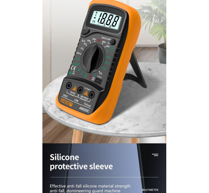 Мультиметр Aneng AN8205C Orange  щупи + термопара + крона