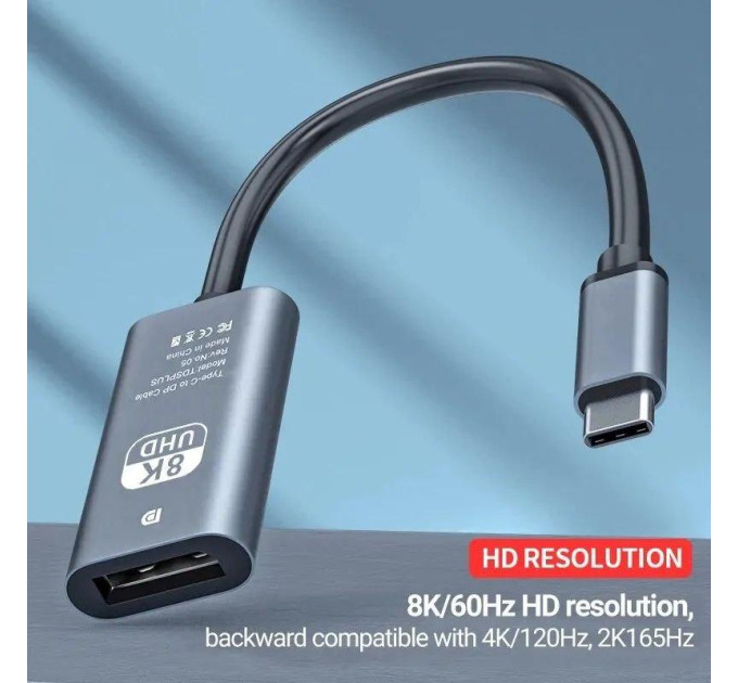 Адаптер перетворювач конвертер  Type-C - DisplayPort 8K 60Hz SmartGo