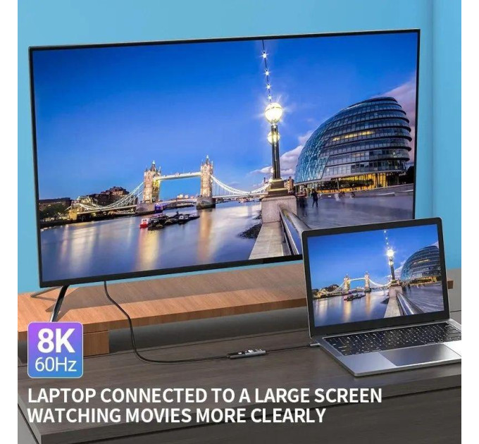 Адаптер перетворювач конвертер  Type-C - DisplayPort 8K 60Hz SmartGo