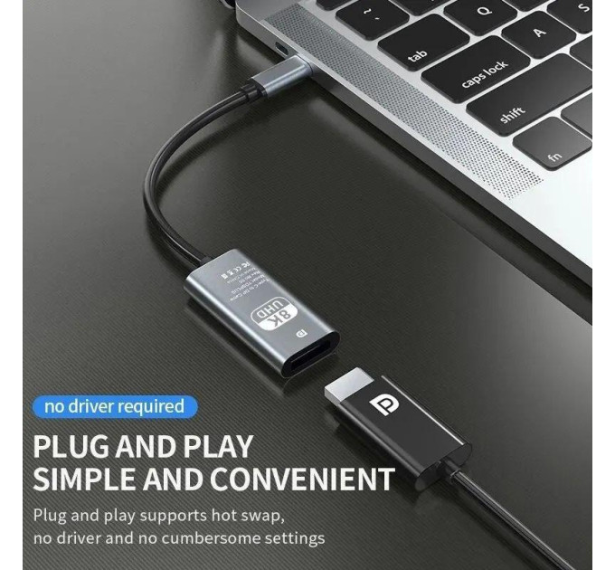 Адаптер перетворювач конвертер  Type-C - DisplayPort 8K 60Hz SmartGo