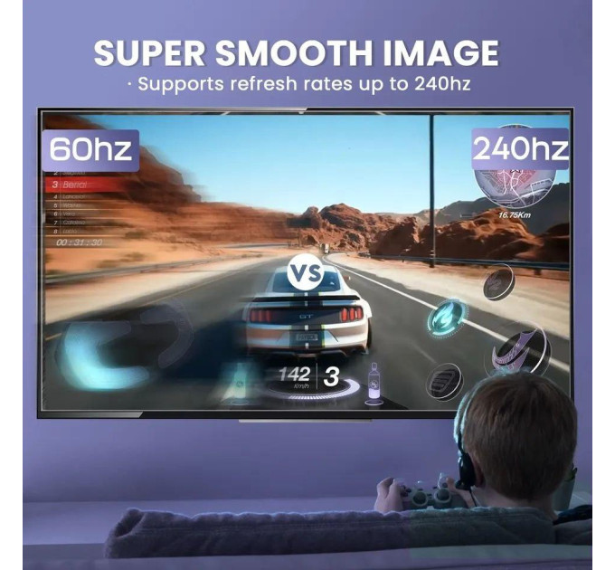 Кабель Display Port - DisplayPort 1.4 8K 1м в оплетці SmartGo