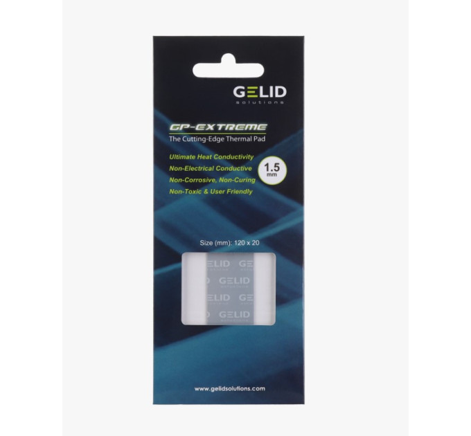 Термопрокладка GELID GP-Extreme 120*20*1.5 мм 12,8 Вт/мК TP-GP05-C Термопрокладка GELID GP-Extreme 120*20*1.5 мм 12,8 Вт/мК TP-GP05-C
