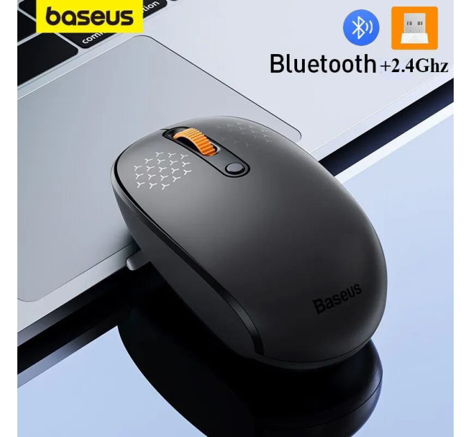 Бездротова миша Baseus F01B Bluetooth + радіо 2.4Ghz Бездротова миша Baseus F01B Bluetooth + радіо 2.4Ghz