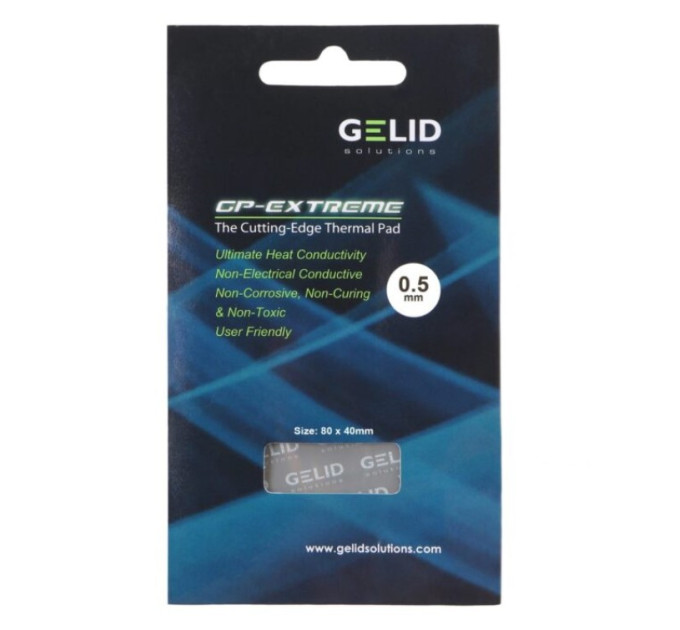 Термопрокладка GELID GP-Extreme 80*40*0.5 мм 12,8 Вт/мК TP-GP01-A Термопрокладка GELID GP-Extreme 80*40*0.5 мм 12,8 Вт/мК TP-GP01-A
