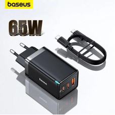 Сетевое зарядное устройство Baseus GaN5 Pro 65W (2C+U) PD3.0, QC4.0 (CCGAN65E5) Черный Сетевое зарядное устройство Baseus GaN5 Pro 65W (2C+U) PD3.0, QC4.0 (CCGAN65E5) Черный