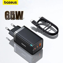 Мережевий зарядний пристрій Baseus GaN5 Pro 65W  (2C+U) PD3.0, QC4.0 (CCGAN65E5) Чорний