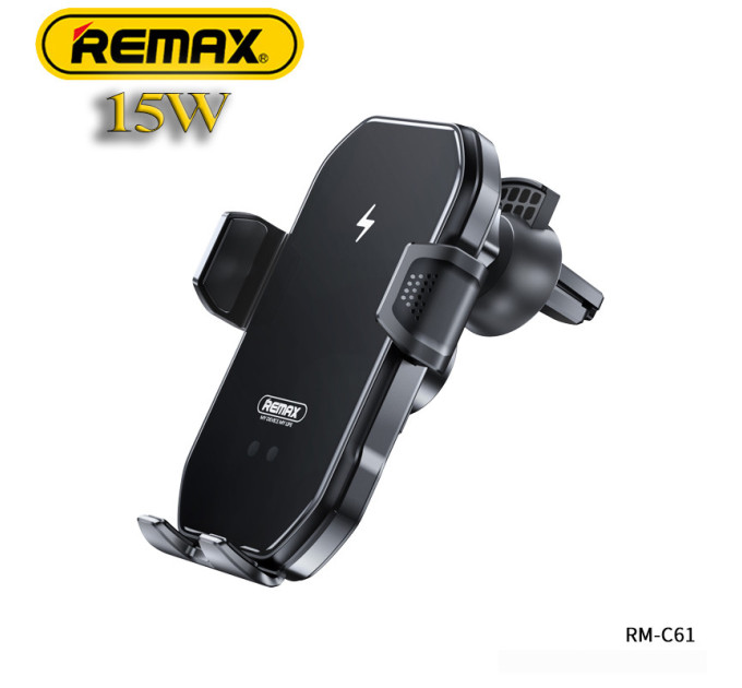 Автотримач з бездротовою зарядкою REMAX Tinsm Series 15W Wireless Charging Car Holder RM-C61 5W Автотримач з бездротовою зарядкою REMAX Tinsm Series 15W Wireless Charging Car Holder RM-C61 5W