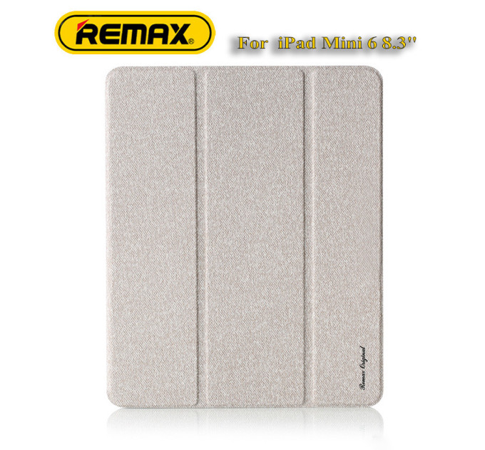 Чохол REMAX Chan Series Leather Case PT-10 for iPad Mini 6 8.3“ бежевий + відсік для стілусу Чохол REMAX Chan Series Leather Case PT-10 for iPad Mini 6 8.3“ бежевий + відсік для стілусу
