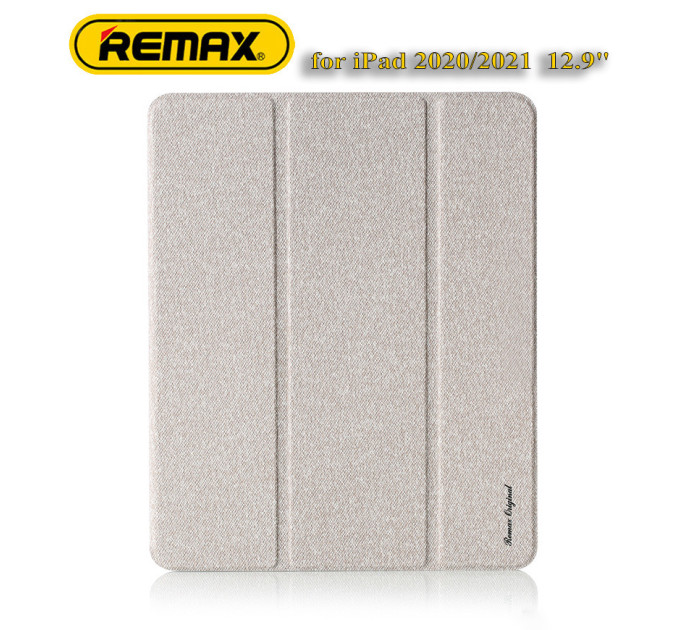 Чохол REMAX Chan Series Leather Case PT-10 for iPad Pro 12.9“ (2019-2022) бежевий + відсік для стилуса Чохол REMAX Chan Series Leather Case PT-10 for iPad Pro 12.9“ (2019-2022) бежевий + відсік для стилуса