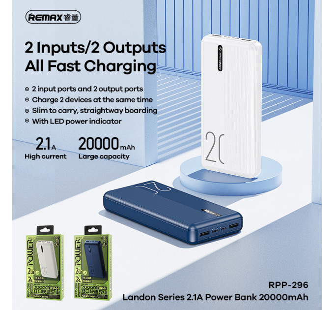 Powerbank 20000mAh 2.1A Remax RPP-296