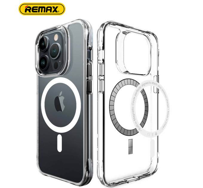 Прозорий чохол iPhone 14 Pro MagSafe Remax Crys Series Magsafe Magnetic Phone Case RM-1690 Прозорий чохол iPhone 14 Pro MagSafe Remax Crys Series Magsafe Magnetic Phone Case RM-1690