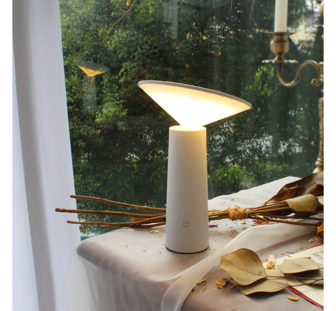 Світлодіодна настільна лампа з акумулятором LedLine LT-Mushroom Type-C Біла Світлодіодна настільна лампа з акумулятором LedLine LT-Mushroom Type-C Біла
