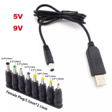 DC-DC Кабель 5V 9V повышающий преобразователь напряжения + набор переходников SmartGo DC-DC Кабель 5V 9V повышающий преобразователь напряжения + набор переходников SmartGo