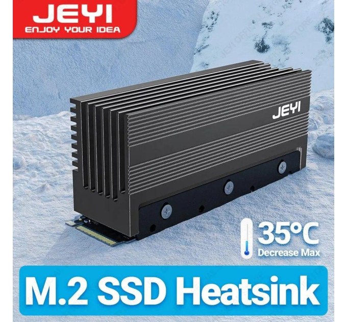 Радіатор охолодження SSD M.2 2280 + термопрокладки Jeyi iGlacier Радіатор охолодження SSD M.2 2280 + термопрокладки Jeyi iGlacier