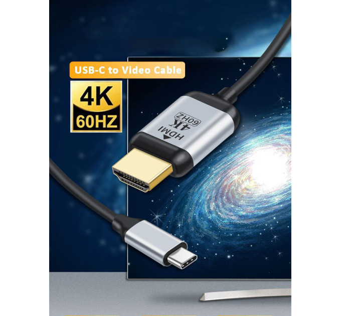 Кабель Type-C to HDMI SmartGo 4K 60Hz Pro V2.1 - 1,8м Кабель Type-C to HDMI SmartGo 4K 60Hz Pro V2.1 - 1,8м