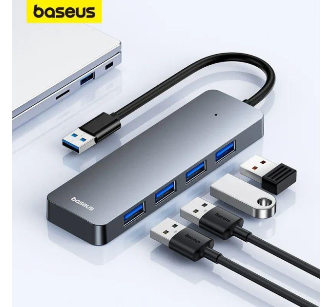 USB хаб Baseus BS-OH080 на 4 порти USB 3.0 Silver USB хаб Baseus BS-OH080 на 4 порти USB 3.0 Silver
