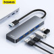 USB хаб Baseus BS-OH080 на 4 порти USB 3.0  Silver