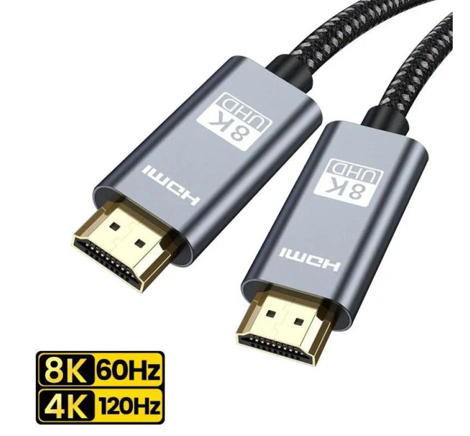 Кабель HDMI - HDMI V2.1 8К 60Hz 2м Kebidumei Gold SmartGo Кабель HDMI - HDMI V2.1 8К 60Hz 2м Kebidumei Gold SmartGo