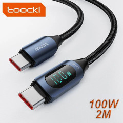 Кабель Type-c - Type-c 100W 2М Toocki Display PD3.0 QC4.0 FCP AFC Чорний Кабель Type-c - Type-c 100W 2М Toocki Display PD3.0 QC4.0 FCP AFC Чорний