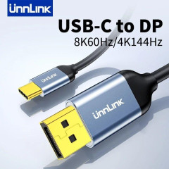Кабель Type-C - DisplayPort 8K 60 Hz 1.5м DP1.4 UnnLink Кабель Type-C - DisplayPort 8K 60 Hz 1.5м DP1.4 UnnLink