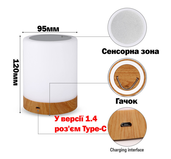 Кемпінгова лампа RGB Dynamic Type-C V1.4 . С пультом Д.У.