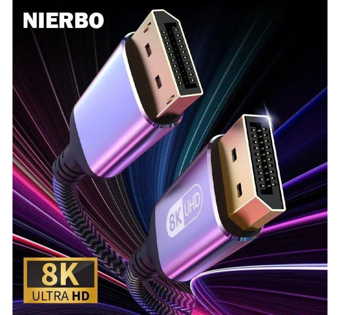 Кабель Display Port - DisplayPort 1.4 8K 1м в оплетці SmartGo Кабель Display Port - DisplayPort 1.4 8K 1м в оплетці SmartGo
