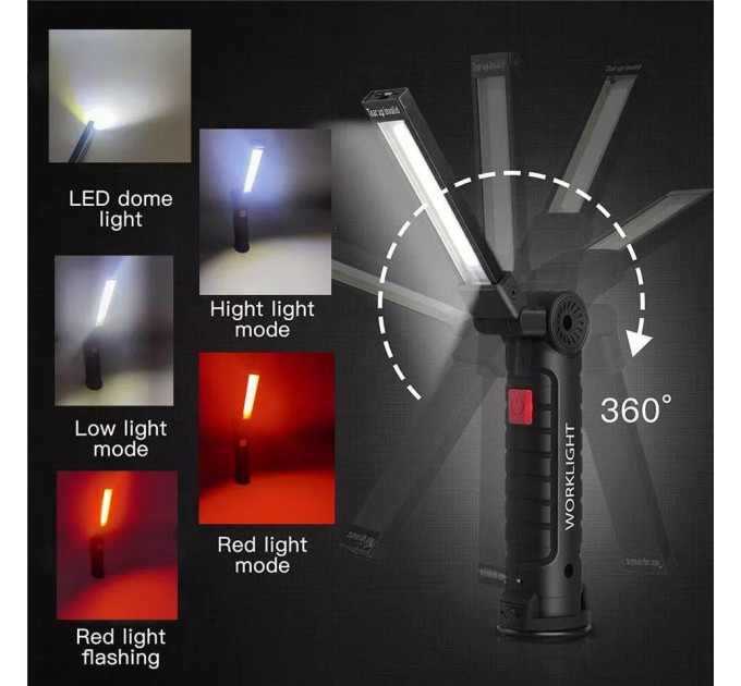 Кемпінговий ліхтар Worklight W-51 COB складаний LED 360°
