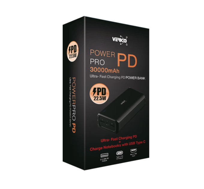 Powerbank 30000mAh 22.5W  Verico QC3.0 PD Швидка зарядка