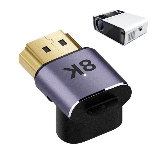 Перехідник HDMI – HDMI (з“єднувач HDMI під 90°, HDMI мама – HDMI папа) 8K HD