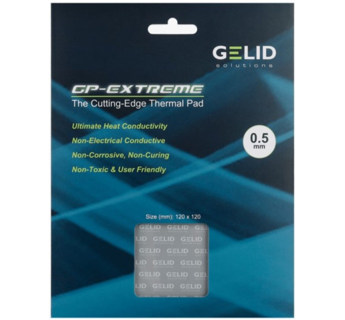 Термопрокладка GELID GP-Extreme 120x120x0.5mm 12Вт/(м*К) GP01-S-A Термопрокладка GELID GP-Extreme 120x120x0.5mm 12Вт/(м*К) GP01-S-A