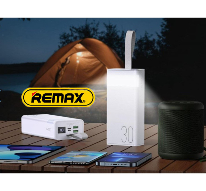 Powerbank 30000mAh 22.5W Remax RPP-320 QC3.0 PD Швидка зарядка. Ліхтар Powerbank 30000mAh 22.5W Remax RPP-320 QC3.0 PD Швидка зарядка. Ліхтар