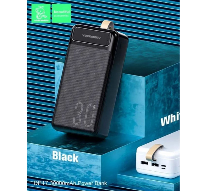 Powerbank 30000 mAh Denmen DP17  (DC5V/2.1A)  li-polymer Чорний
