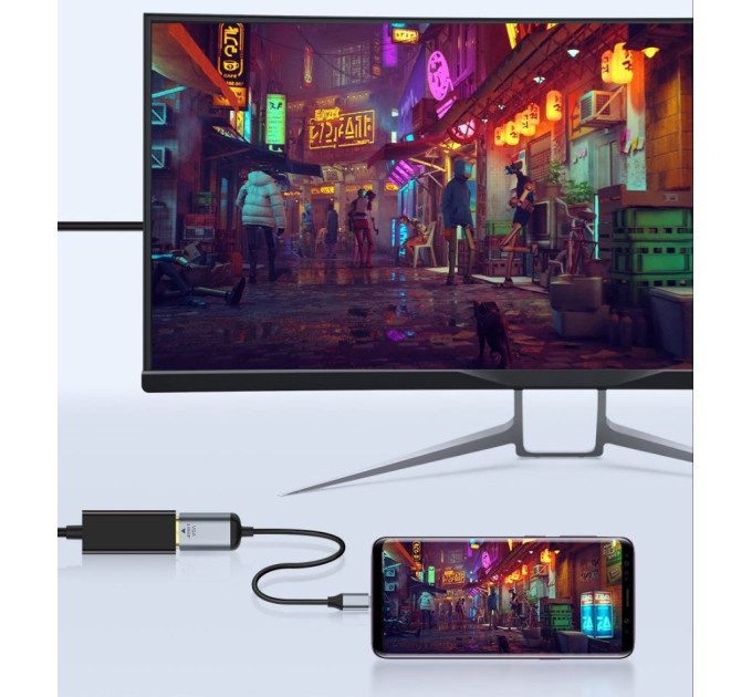 Адаптер перетворювач конвертер  Type-C - DisplayPort 4K 60 Hz SmartGo