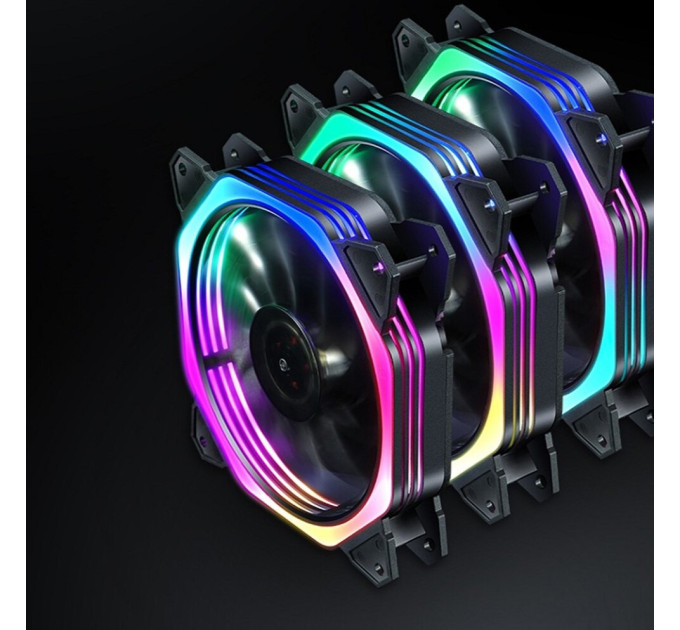 Вентилятор 120мм INPLAY M10 Rainbow  RGB 3pin+Molex 1200RPM Кулер 120 мм