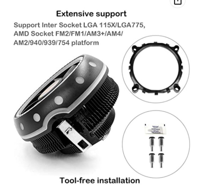 Універсальний кулер UFO CPU HF-685  1700/775/115x/1366 /FM2/AM4/AM5/FM1/AM3+/AM3/AM2
