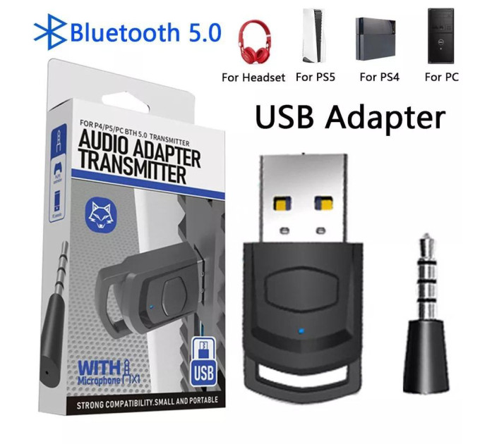 Bluetooth адаптер Sony PS5 PS4 BT 5.0 dongle підключення навушників SmartGo Bluetooth адаптер Sony PS5 PS4 BT 5.0 dongle підключення навушників SmartGo