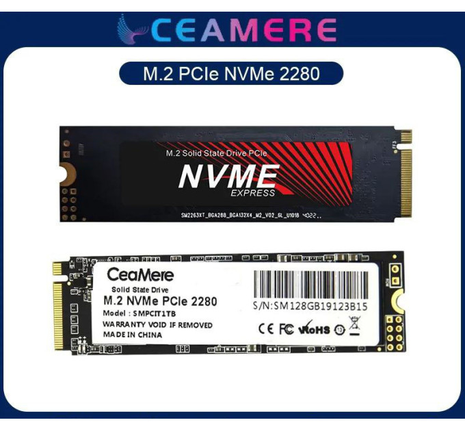 SSD диск  m.2 NVME PCIe 3.0x4 512gb CeaMere 2280 TLC