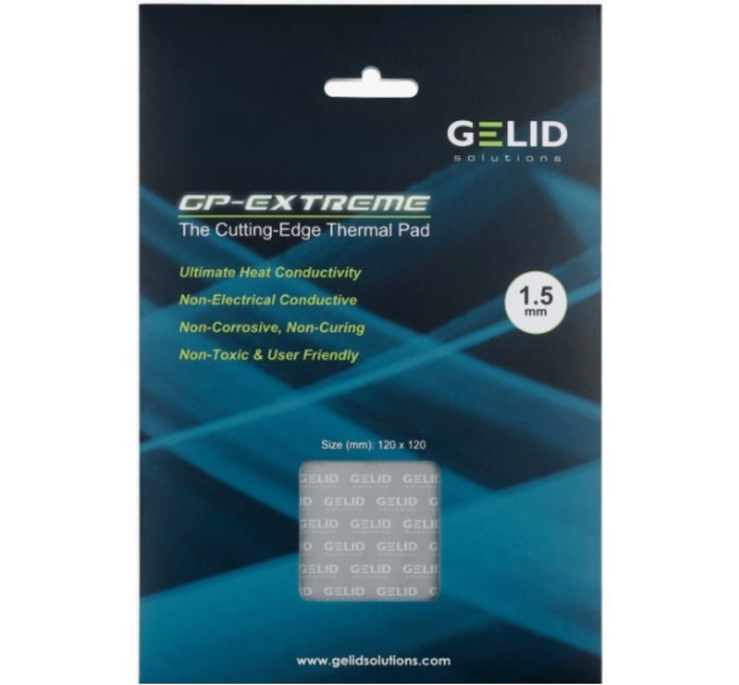 Термопрокладка GELID GP-Extreme 120x120x1.5mm 12Вт/(м*К) GP01-S-C Термопрокладка GELID GP-Extreme 120x120x1.5mm 12Вт/(м*К) GP01-S-C
